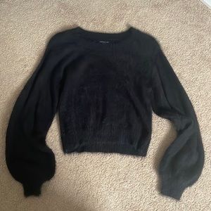 Black American eagle fuzzy sweater